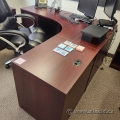 Mahogany L Suite Office Desk w/ Curved Inner Corner 72 x 72